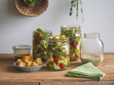 Comment préparer des bocaux de salade qui ne détrempent pas pour emporter au bureau