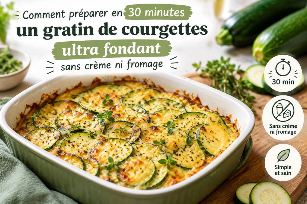 Comment préparer en 30 minutes un gratin de courgettes ultra fondant sans crème ni fromage